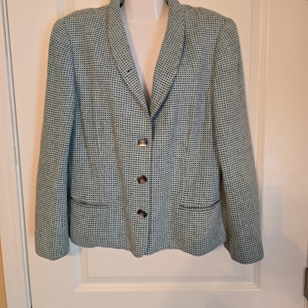 Carlisle Checkered wool blend Blazer size 14